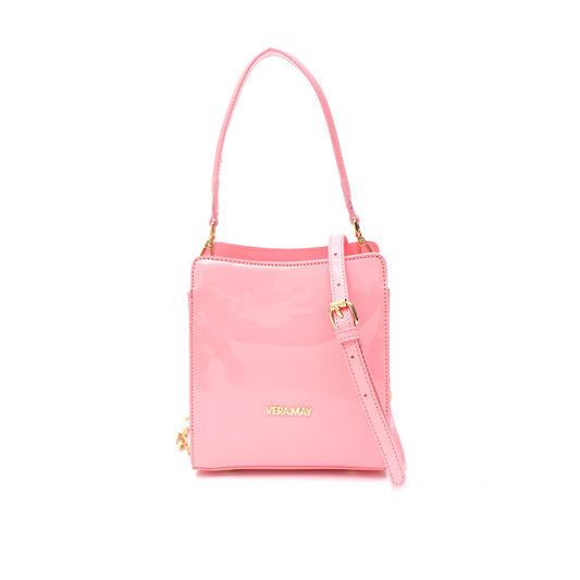 VERA MAY LEWIN PINK SHINY PATENT VEGAN LEATHER HANDBAG