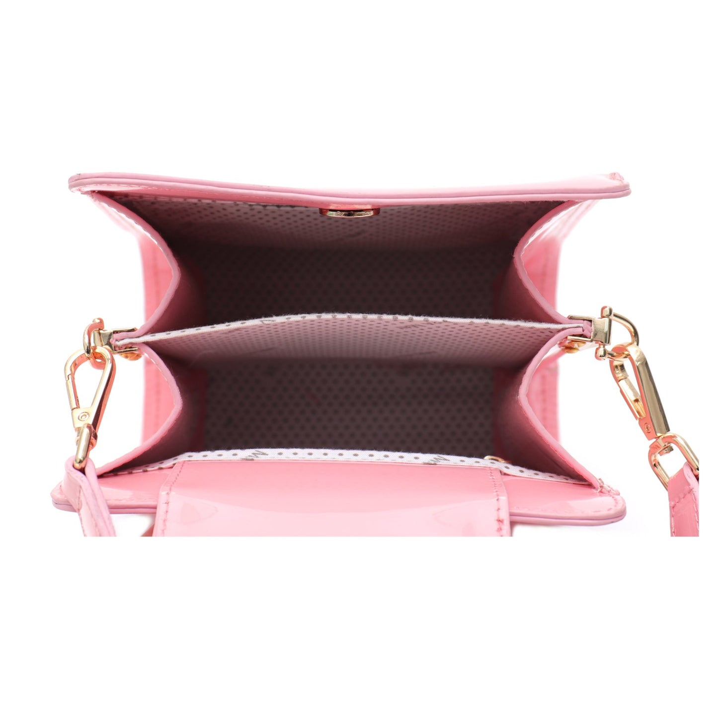 VERA MAY LEWIN PINK SHINY PATENT VEGAN LEATHER HANDBAG