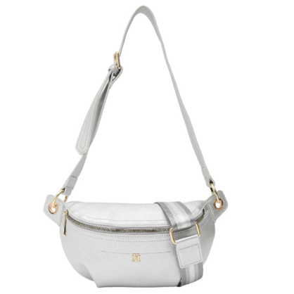 VERA MAY MINA SILVER VEGAN LEATHER HANDBAG