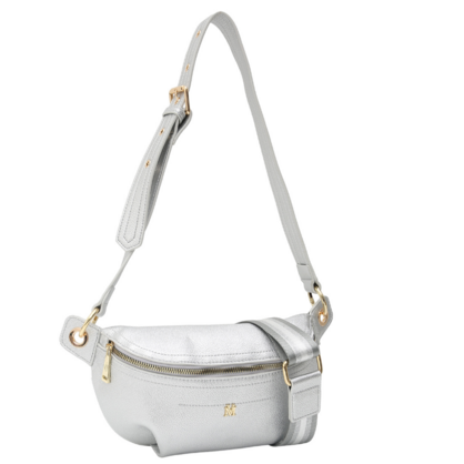 VERA MAY MINA SILVER VEGAN LEATHER HANDBAG