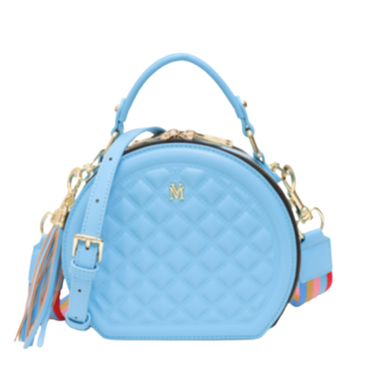 VERA MAY MLORI BLUE VEGAN LEATHER HANDBAG