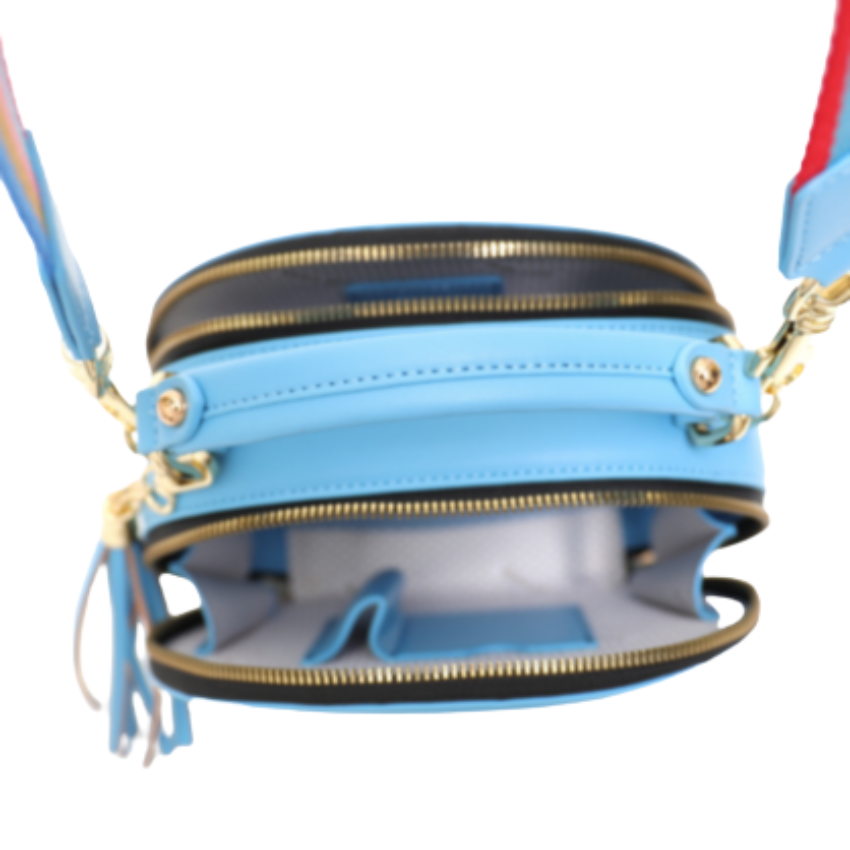 VERA MAY MLORI BLUE VEGAN LEATHER HANDBAG