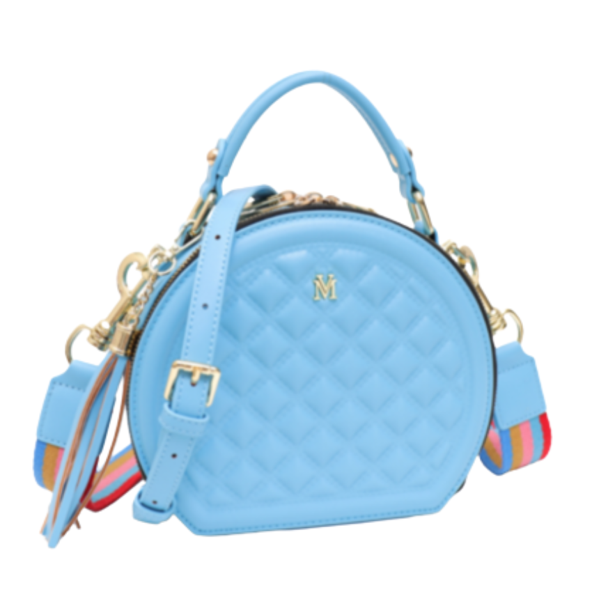 VERA MAY MLORI BLUE VEGAN LEATHER HANDBAG