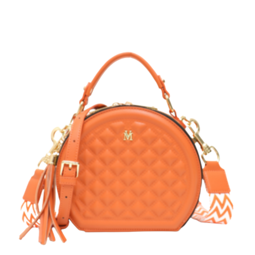 VERA MAY MLORI ORANGE VEGAN LEATHER HANDBAG