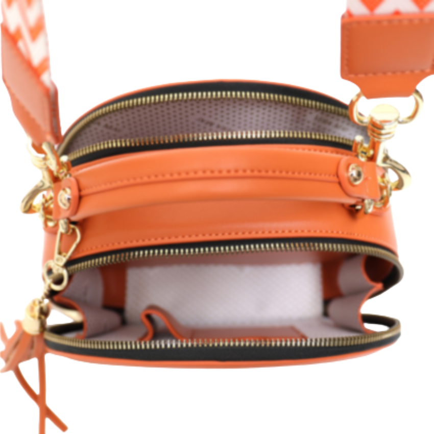VERA MAY MLORI ORANGE VEGAN LEATHER HANDBAG