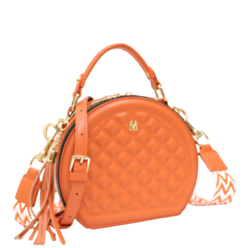 VERA MAY MLORI ORANGE VEGAN LEATHER HANDBAG