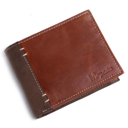 MS1 GENUINE COWHIDE LEATHER MENS BROWN SPORT WALLET