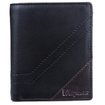 MS6 Genuine Cowhide Leather Mens Sport Wallet