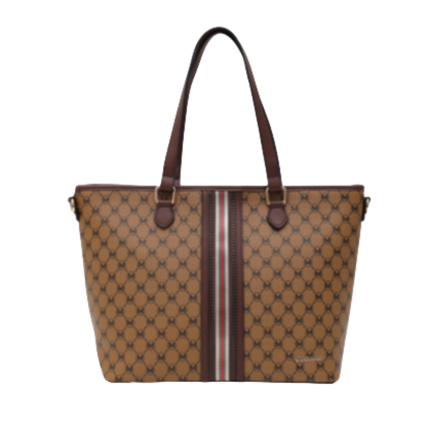 VERA MAY SAVONA BROWN VEGAN LEATHER LARGE HANDBAG