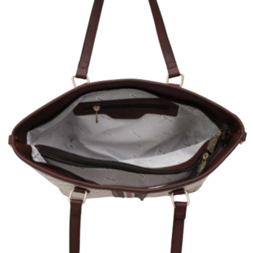 VERA MAY SAVONA BROWN VEGAN LEATHER LARGE HANDBAG
