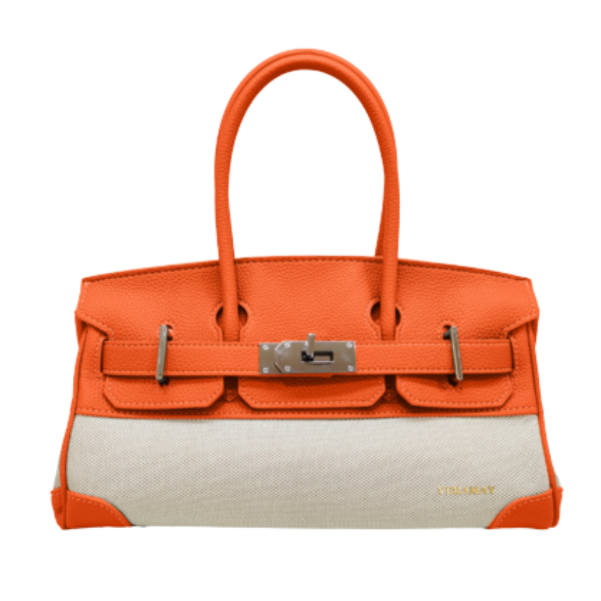 VERA MAY SAVOY ORANGE VEGAN LEATHER HANDBAG