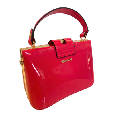 SELENA Vera May Shiny Patent Vegan Fushia Handbag