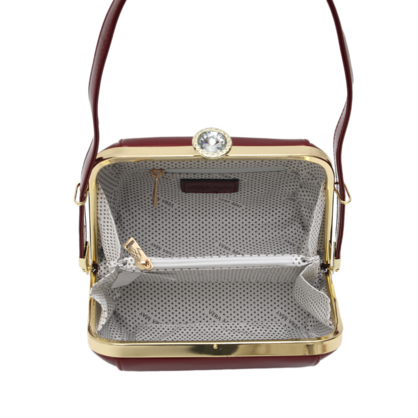 SSALITA VERA MAY SHINY PATENT VEGAN RED HANDBAG