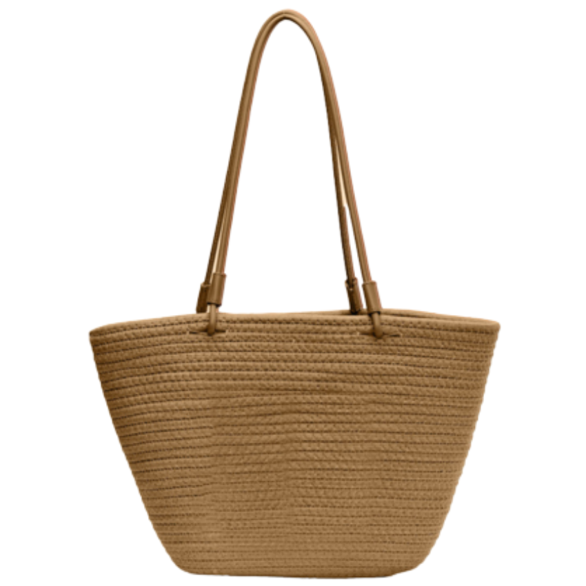 VERA MAY TAHITI KHAKI BEACH BAG