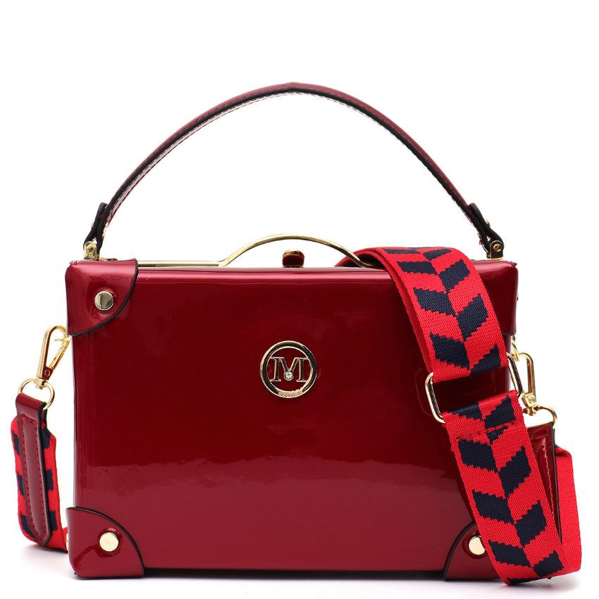 TARRA Vera May Shiny Patent Vegan Red Handbag