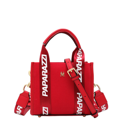 VERA MAY TILLIE RED VEGAN LEATHER HANDBAG