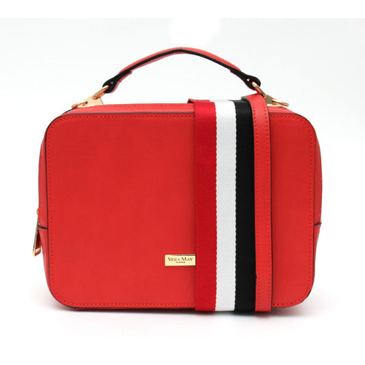VERA MAY TWILA RED VEGAN LEATHER HANDBAG