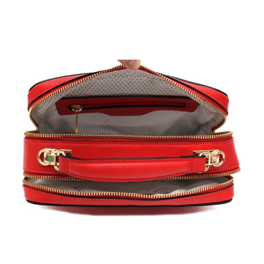 VERA MAY TWILA RED VEGAN LEATHER HANDBAG