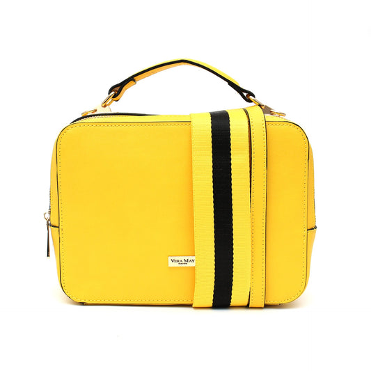 VERA MAY TWILA YELLOW VEGAN LEATHER HANDBAG