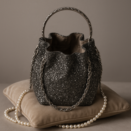 VERA MAY ZP024 SILVER EVENING HANDBAG