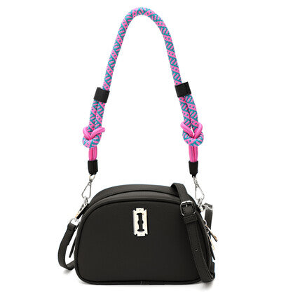 VERA MAY ELAINE BLACK VEGAN LEATHER HANDBAG