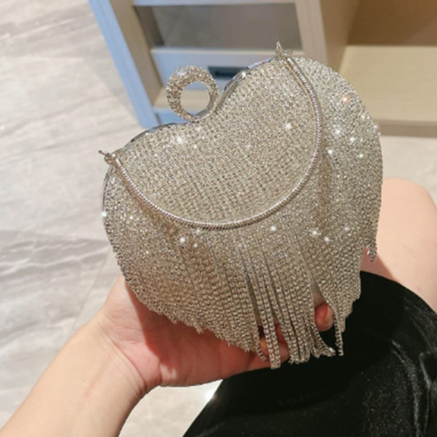 VERA MAY DANCY SILVER EVENING HANDBAG