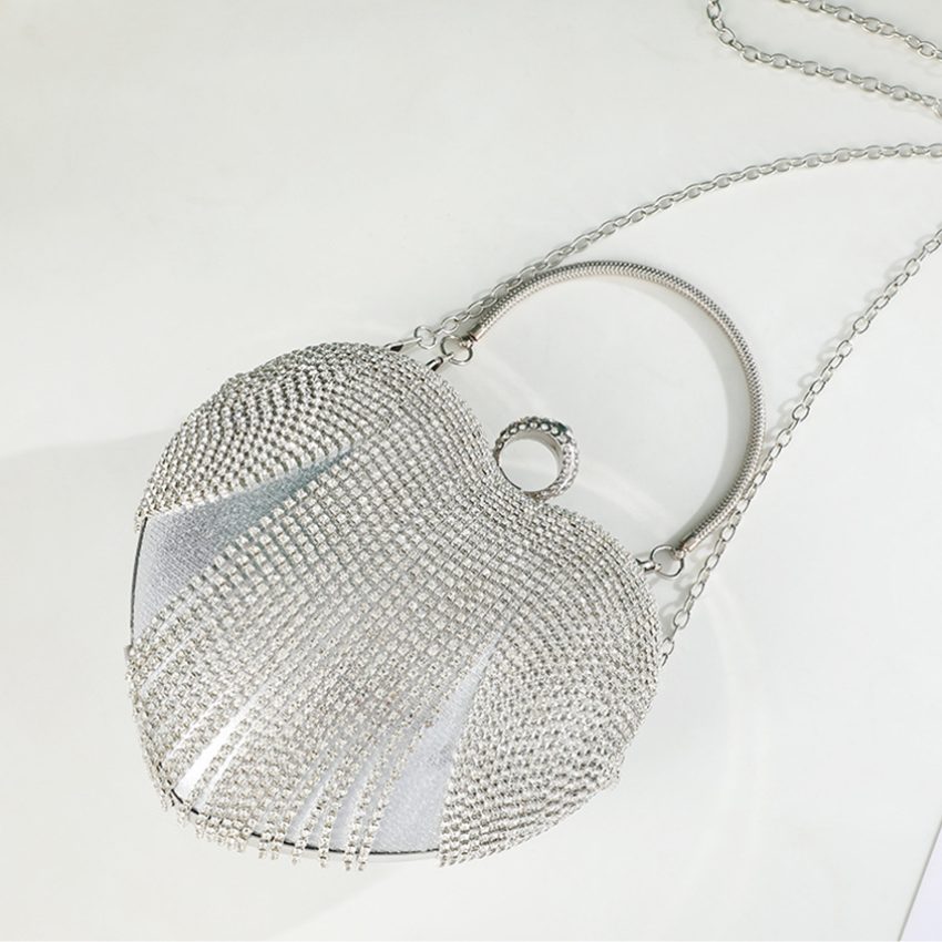 VERA MAY DANCY SILVER EVENING HANDBAG