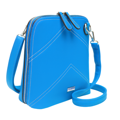 VERA MAY DAYNA BLUE VEGAN LEATHER HANDBAG