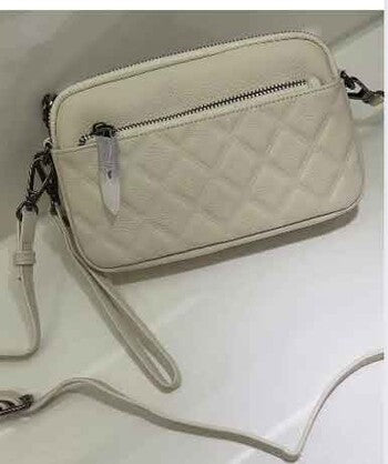 WENDAL GENUINE LEATHER VERA MAY WHITE HANDBAG