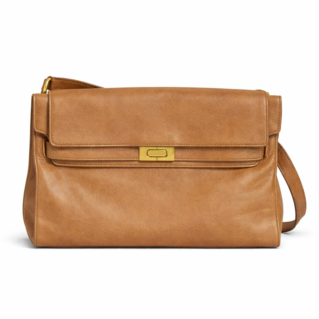 VERA MAY OXFORD CARAMEL VEGAN FASHION HANDBAG