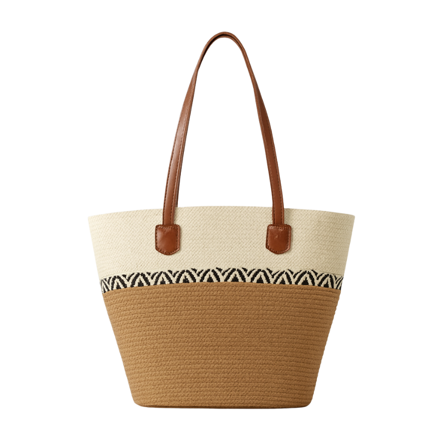 VERA MAY YASAWA KHAKI BEACH BAG