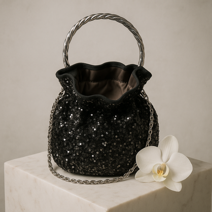 VERA MAY ZP024 BLACK EVENING HANDBAG