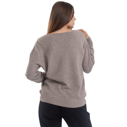 Vera May Italian Grey V-Neck Sweater 0007