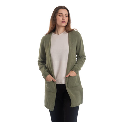 Vera May Italian Green Long Cardigan 0062