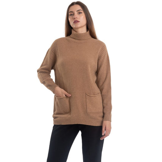 VERA MAY ITALIAN CAMEL TURTLENECK SWEATER 0097