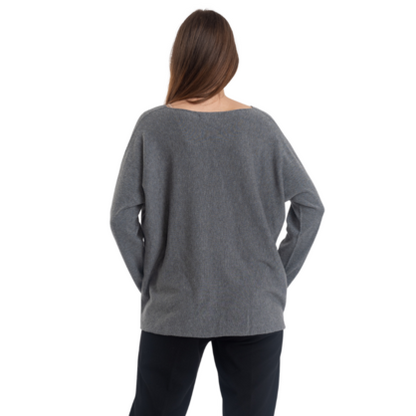VERA MAY ITALIAN GREY PRINTED SWEATER 0200