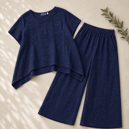 Vera May navy Italian linen co-ord set 10001/10002