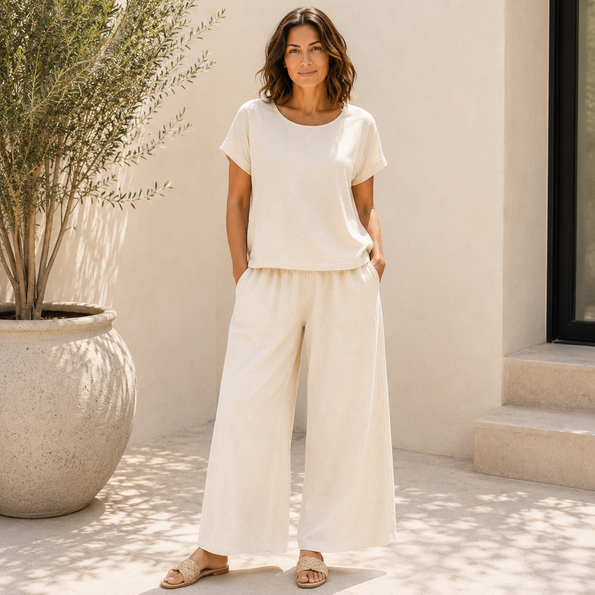 Vera May cashmere Italian linen co-ord set 10009/10010