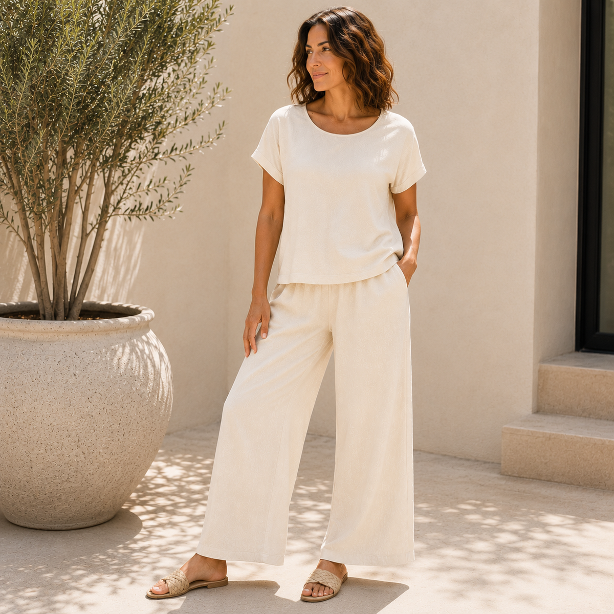 Vera May cashmere Italian linen co-ord set 10009/10010