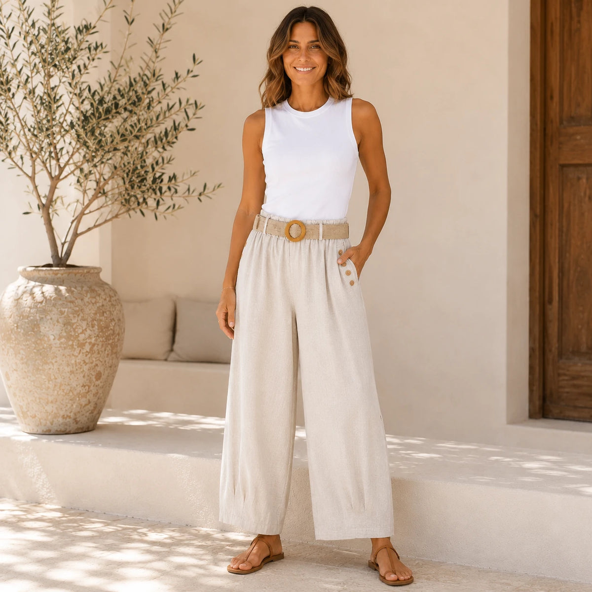 Vera May cashmere Italian viscose pants 10016