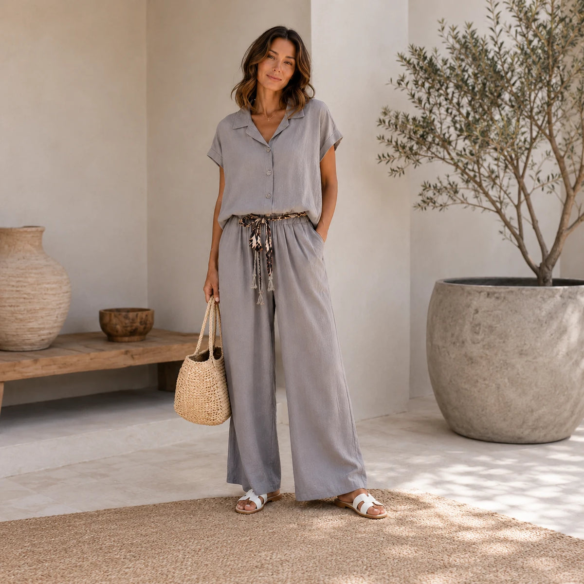 Vera May grey Italian viscose co-ord set 10022/10023