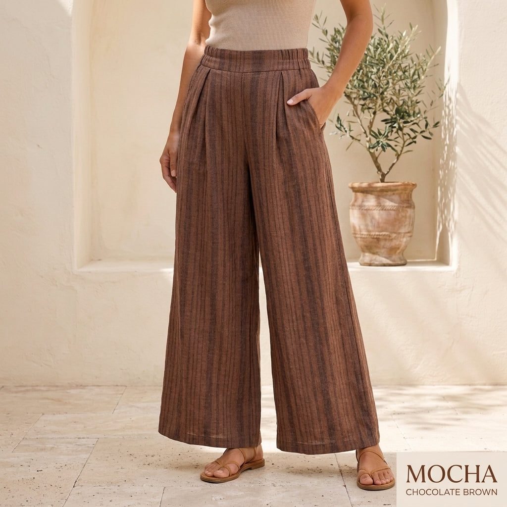 Vera May mocha Italian linen pants 10029