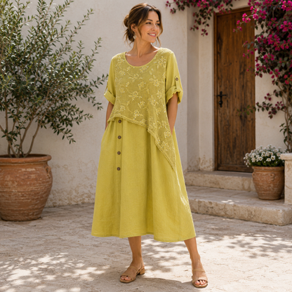 Vera May natural Italian linen dress 10032