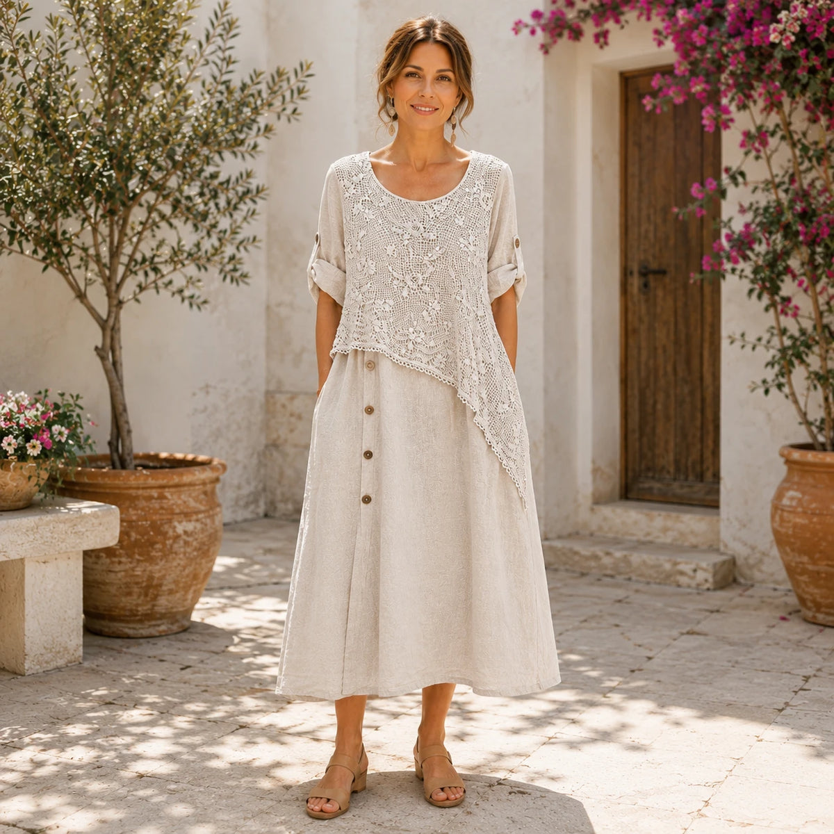 Vera May cashmere Italian linen dress 10032