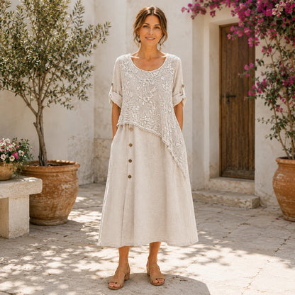 Vera May cashmere Italian linen dress 10032