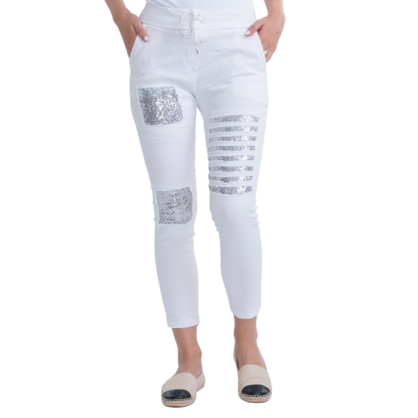 1222 VERA MAY WHITE ITALIAN LINEN PANT