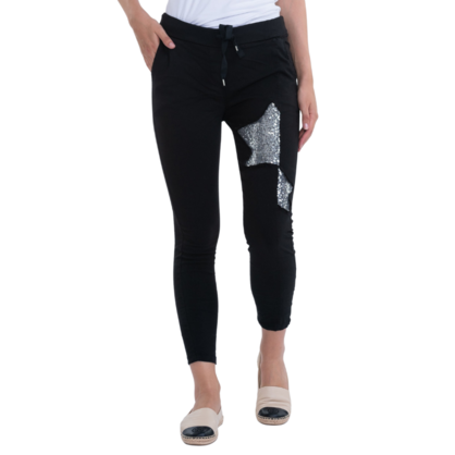 1223 VERA MAY BLACK ITALIAN LINEN PANT