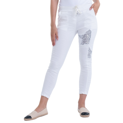1223 VERA MAY WHITE ITALIAN LINEN PANT