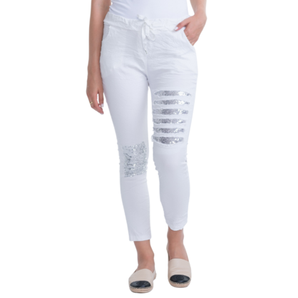 1225 VERA MAY WHITE ITALIAN LINEN PANT