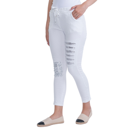 1225 VERA MAY WHITE ITALIAN LINEN PANT